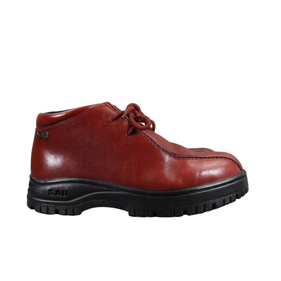 SAO Shoes Mens 9 Boots Leather Vintage Stacy Adams Red Chukka Chunky Retro Ankle - Picture 2 of 14